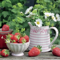 Servietten 33x33 cm - Sweet strawberries 