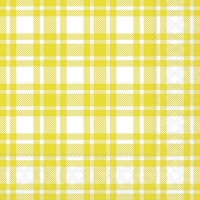 Serviettes 33x33 cm - Checkered Pattern Yellow 