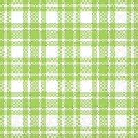 Napkins 33x33 cm - Checkered pattern green 