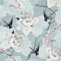 餐巾33x33厘米 - Oriental Flowers Blue 