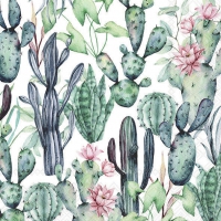 Napkins 33x33 cm - Watercolour Cacti 