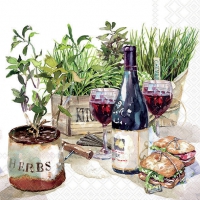餐巾33x33厘米 - Wine & herbs 