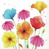 Napkins 33x33 cm - Colourful Summer Flowers 