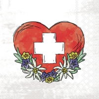 Serviettes 33x33 cm - Swiss heart 