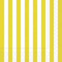 Servetten 33x33 cm - Stripes yellow 