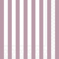 Serviettes 33x33 cm - Stripes pale rose 