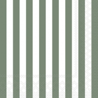 Serviettes 33x33 cm - Stripes sage 