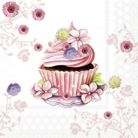 Servietten 33x33 cm - Decorated cupcake 