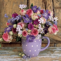 Napkins 33x33 cm - Mug with flowers 
