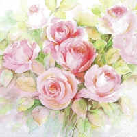 Servietten 33x33 cm - Watercolour roses 