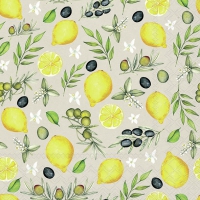 Napkins 33x33 cm - Olives and lemon 