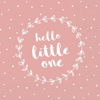 Servietten 33x33 cm - Hello little one pink 