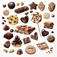 Servietten 33x33 cm - Sweet chocolates 