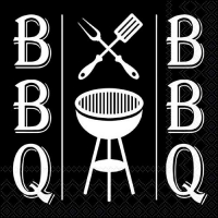 Serviettes 33x33 cm - BBQ tools black
