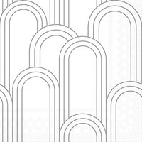 Servietten 33x33 cm - Geometric lines silver/white