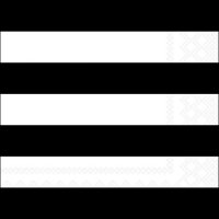 Servetten 33x33 cm - Block stripe white/black