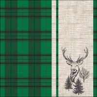 餐巾33x33厘米 - Deer plaid green