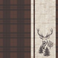 Serviettes 33x33 cm - Deer plaid brown