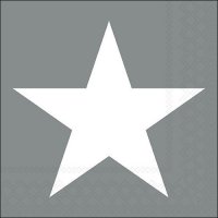Serviettes 33x33 cm - Star grey