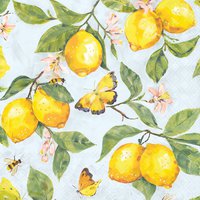 Servietten 33x33 cm - Fresh lemons blue