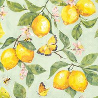 Servietten 33x33 cm - Fresh lemons green
