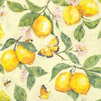 Servietten 33x33 cm - Fresh lemons yellow