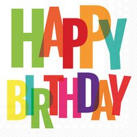 Napkins 33x33 cm - Birthday letters