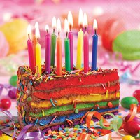 Napkins 33x33 cm - Colourful cake