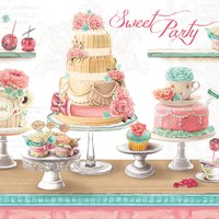 Napkins 33x33 cm - Sweet party