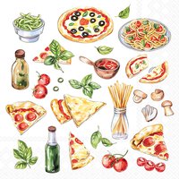 Servietten 33x33 cm - Pizza and pasta