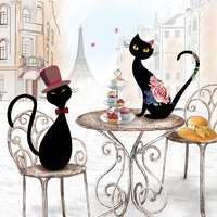 Napkins 33x33 cm - Cats in Paris