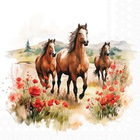 Napkins 33x33 cm - Trotting horses