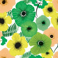 Serviettes 33x33 cm - Colourful flowers green