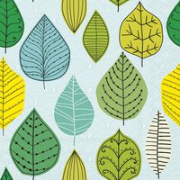 Serviettes 33x33 cm - Leaf veins green