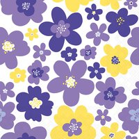 Servietten 33x33 cm - Flower power purple