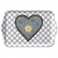 tray - Tray Melamine 13x21 cm Edelweiss Heart Grey