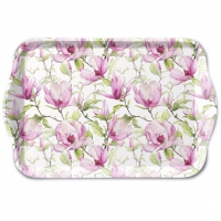Tablett - Tray melamine 13x21 cm Blooming magnolia
