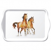 Tablett - Tray melamine 13x21 cm Wild horses