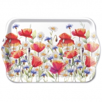 Tablett - Tray melamine 13x21 cm Poppies and cornflowers
