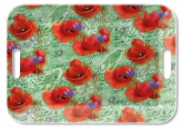 Tablett - Painted Poppies Green