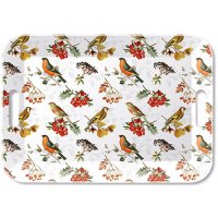Tablett - Tray melamine 33x47 cm Autumn birds