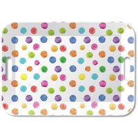 Bandeja - Tray melamine 33x47 cm Polka dots white