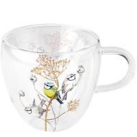 Porcelain Cup - Double-walled glass Sweet Little Bird