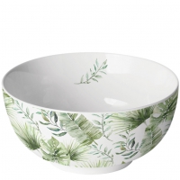 Porcelain bowl - Bowl Jungle leaves white