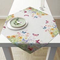 Tovaglia - Tablecloth 90x90 cm Butterflies in field white