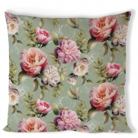 Cuscino 40x40 cm - Cushion cover 40x40 cm Peonies composition green