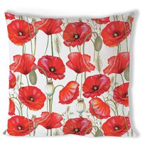 Cushion cover 40x40 cm -  Poppy all over white
