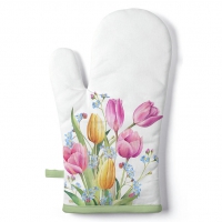 Oven mitt - Oven mitt Tulips bouquet