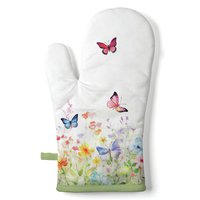 Rękawica do piekarnika - Butterflies in field white