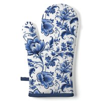 Rękawica do piekarnika - Delft Blue florals